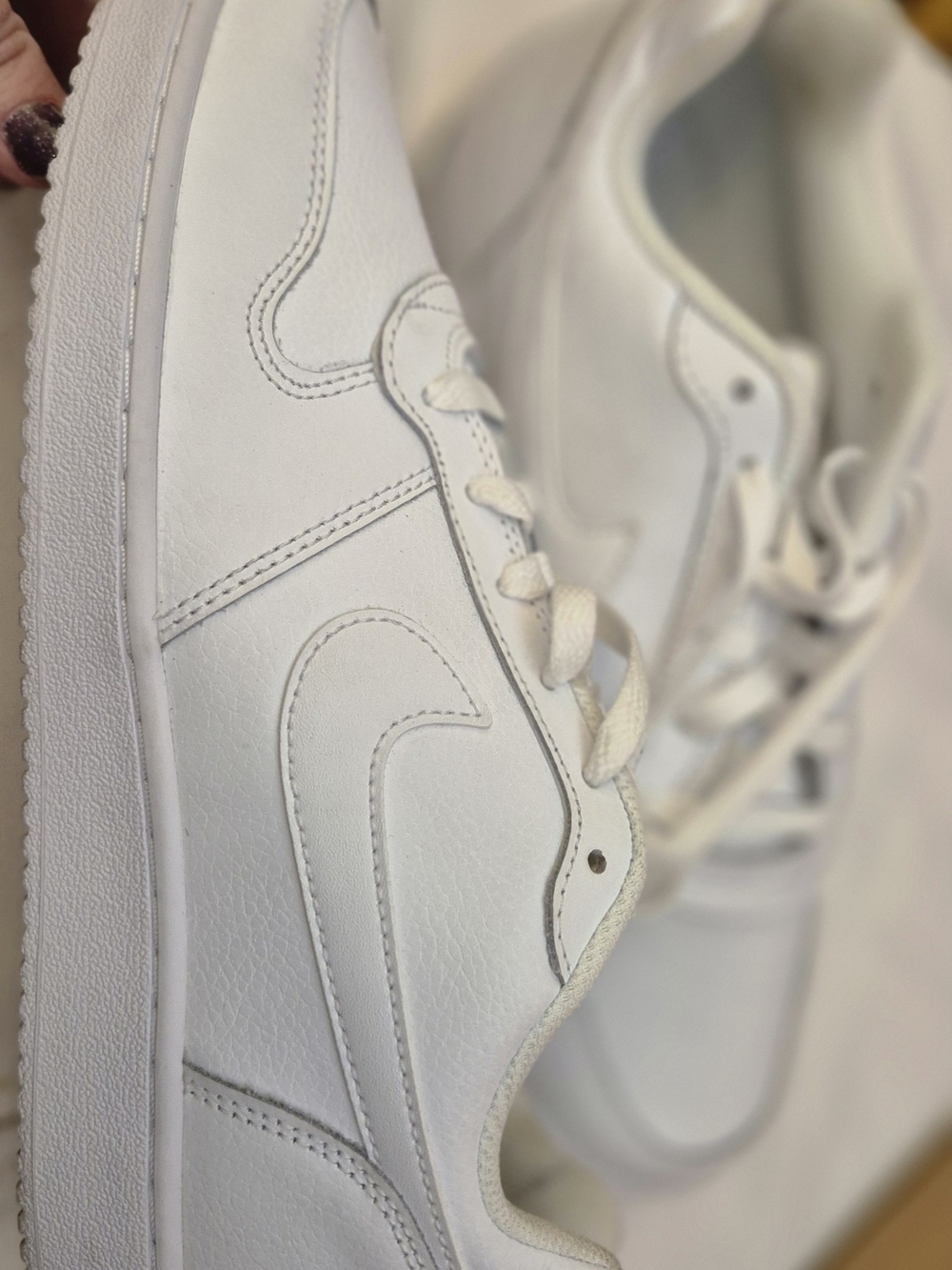 Men's Nike White Low-Top Leather Sneakers 8.5 mens